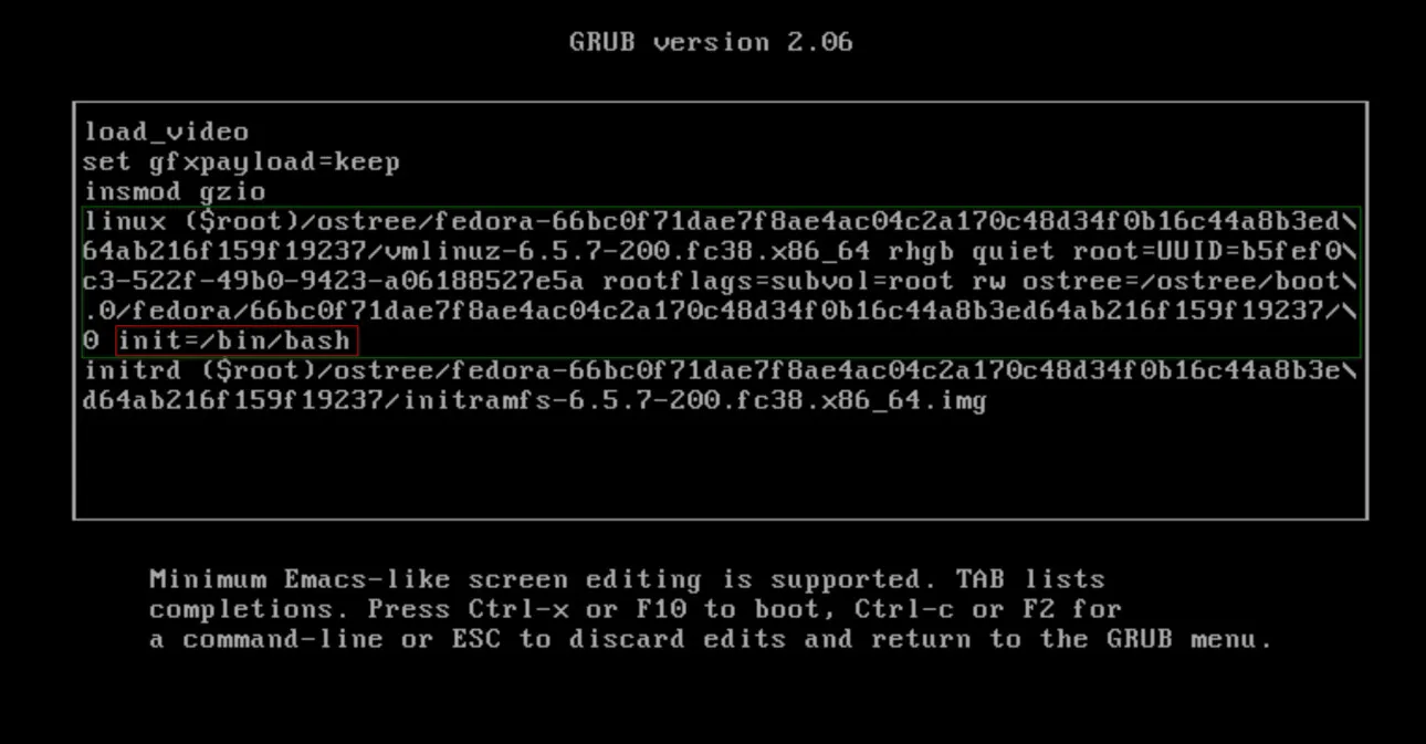 以 init=/bin/bash 启动|689x359