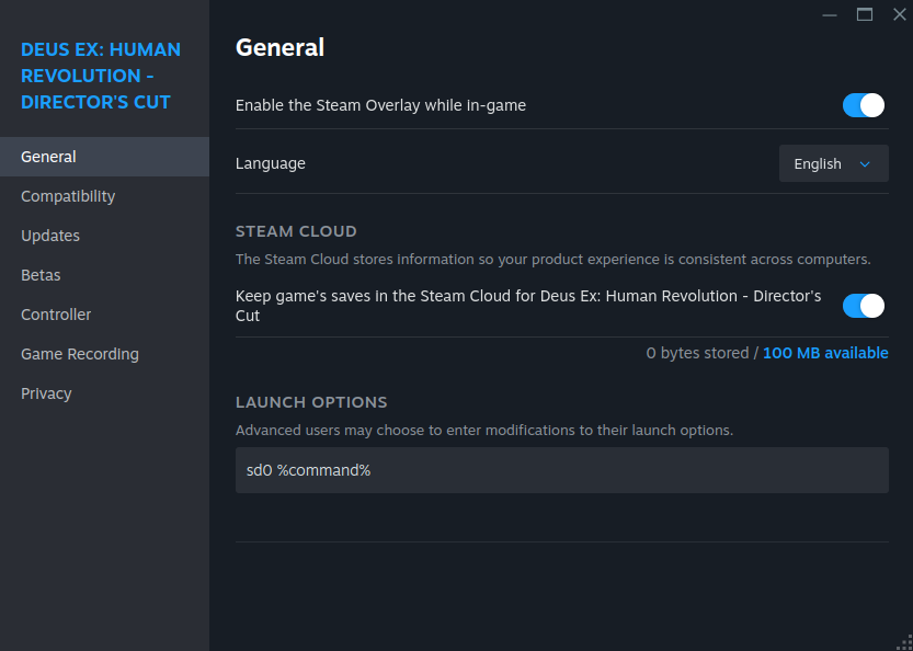 Launch Options view|833x594, 75%