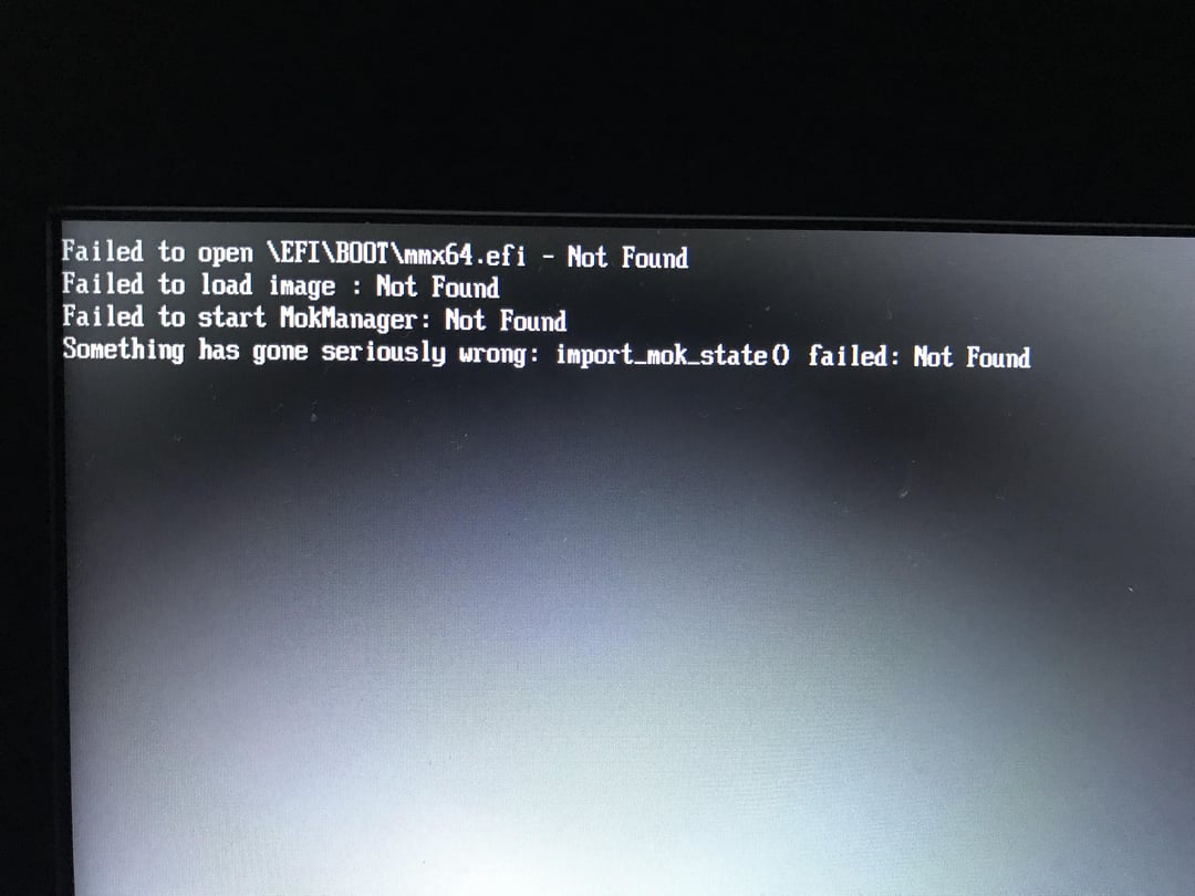 Failed to open \EFI\BOOT\mmx64.efi - Not Found